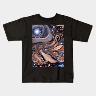 Other Worldly Designs- nebulas, stars, galaxies, planets with feathers Kids T-Shirt